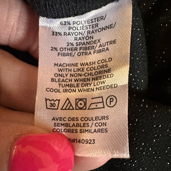 Loft Pull On Tapered Ankle Pants in Black Shimmer - Picture 5 of 10